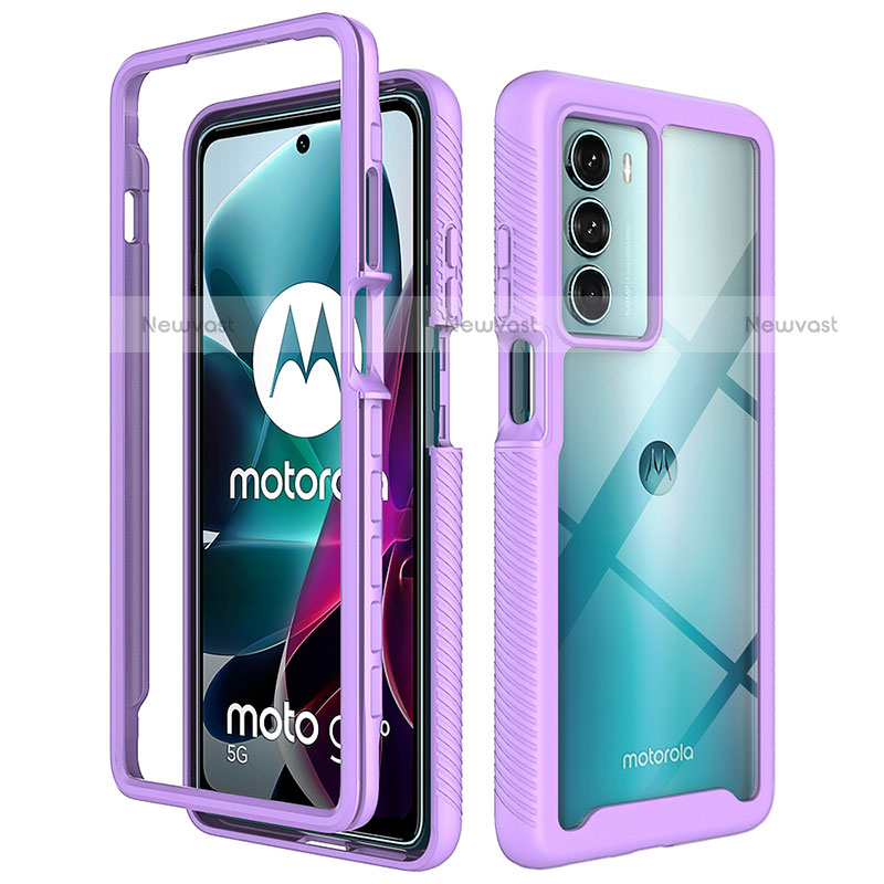 Silicone Transparent Frame Case Cover 360 Degrees for Motorola Moto Edge S30 5G