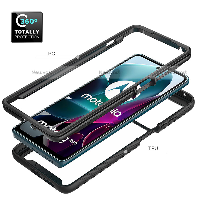 Silicone Transparent Frame Case Cover 360 Degrees for Motorola Moto Edge S30 5G