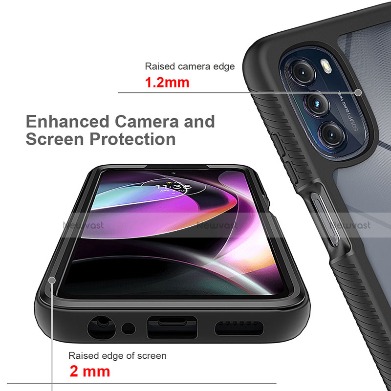 Silicone Transparent Frame Case Cover 360 Degrees for Motorola Moto G 5G (2022)