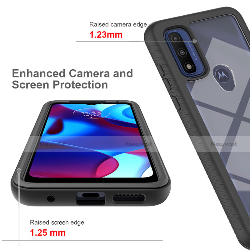 Silicone Transparent Frame Case Cover 360 Degrees for Motorola Moto G Pure