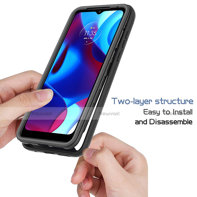 Silicone Transparent Frame Case Cover 360 Degrees for Motorola Moto G Pure