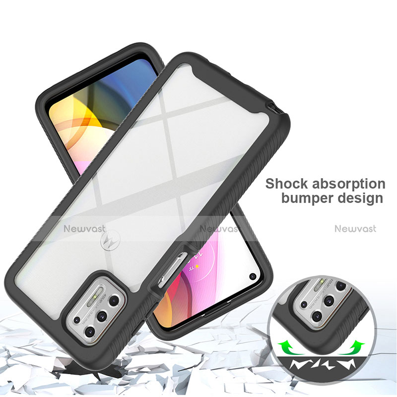 Silicone Transparent Frame Case Cover 360 Degrees for Motorola Moto G Stylus (2021)