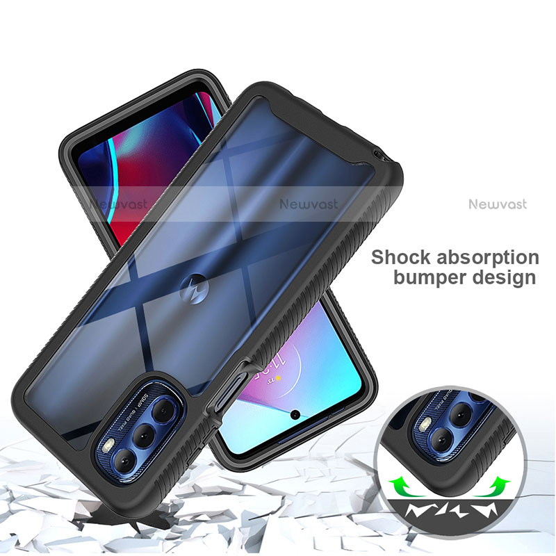 Silicone Transparent Frame Case Cover 360 Degrees for Motorola Moto G Stylus (2022) 4G