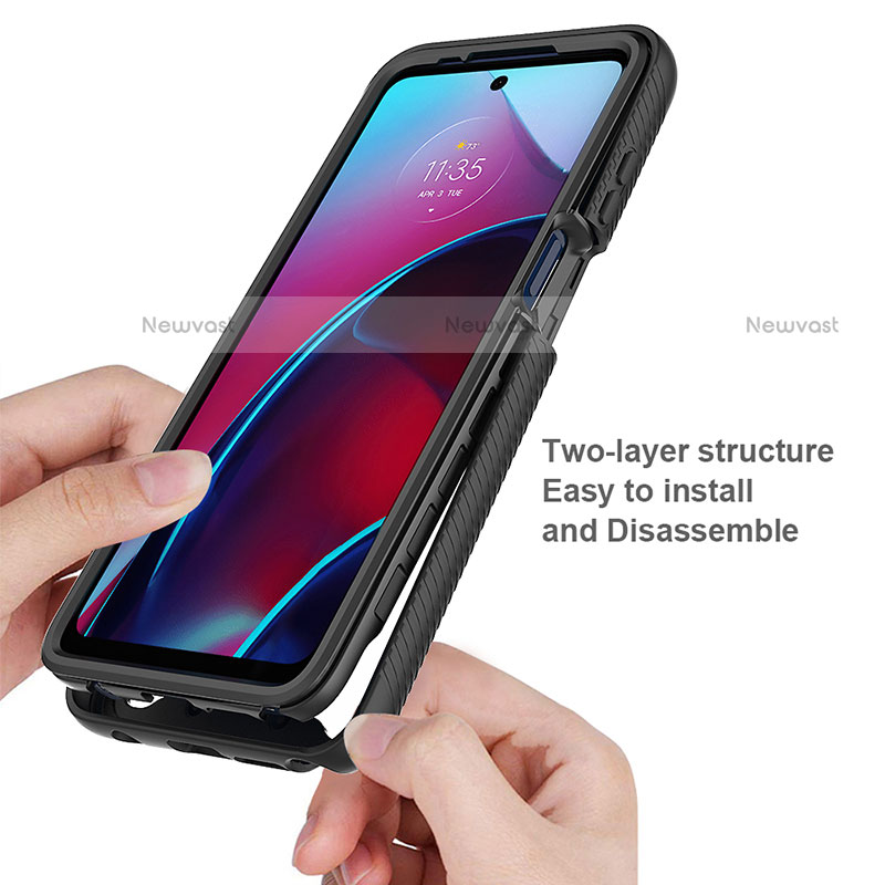 Silicone Transparent Frame Case Cover 360 Degrees for Motorola Moto G Stylus (2022) 5G