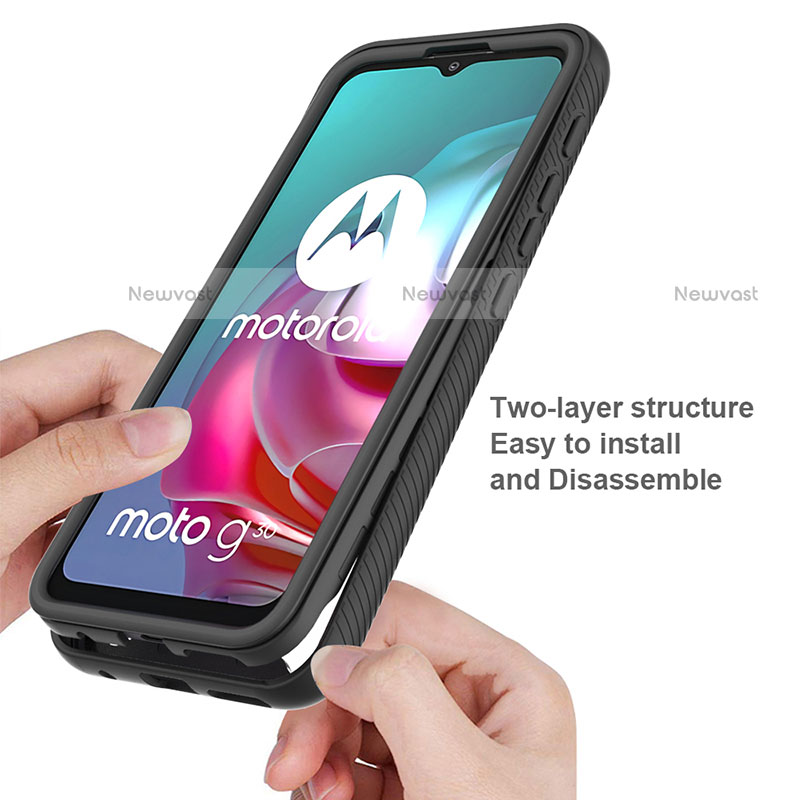 Silicone Transparent Frame Case Cover 360 Degrees for Motorola Moto G10