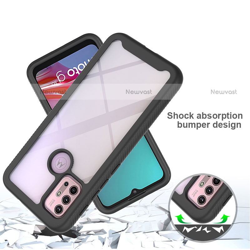 Silicone Transparent Frame Case Cover 360 Degrees for Motorola Moto G10 Power