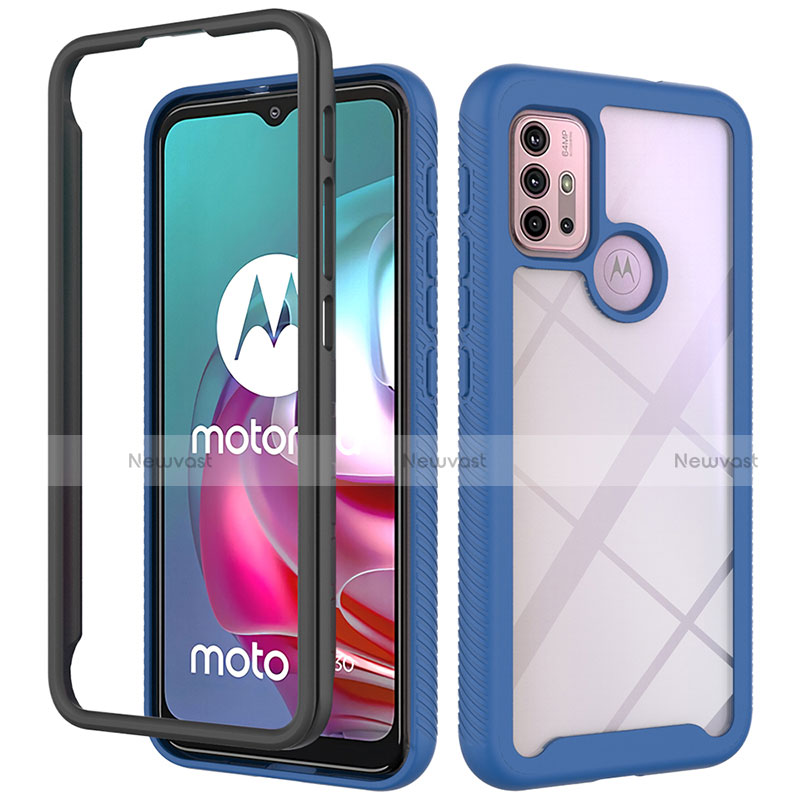 Silicone Transparent Frame Case Cover 360 Degrees for Motorola Moto G20