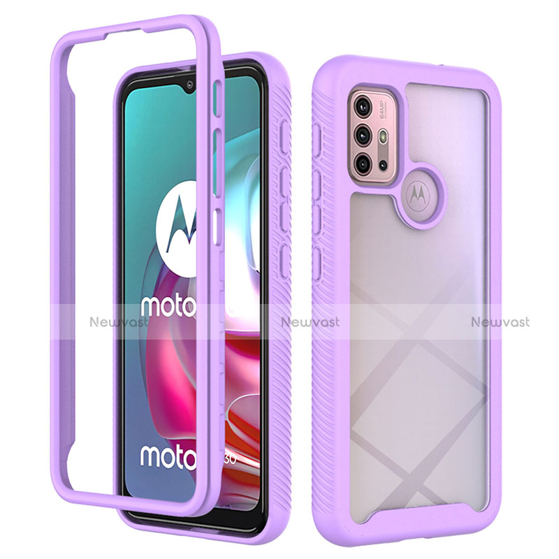 Silicone Transparent Frame Case Cover 360 Degrees for Motorola Moto G20