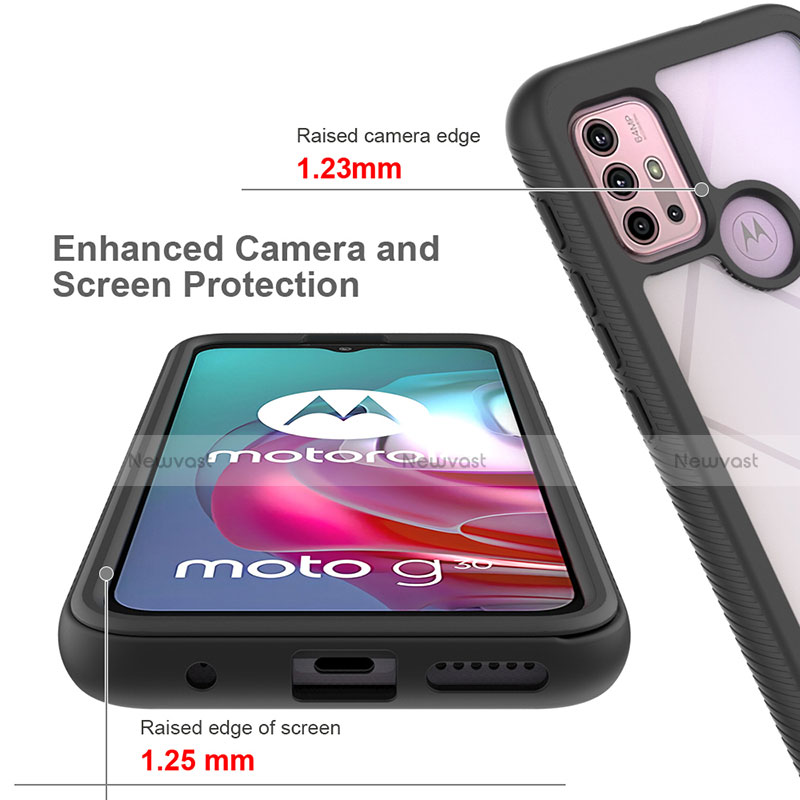 Silicone Transparent Frame Case Cover 360 Degrees for Motorola Moto G30