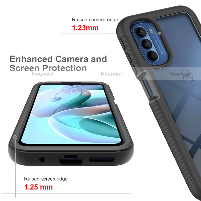Silicone Transparent Frame Case Cover 360 Degrees for Motorola Moto G31