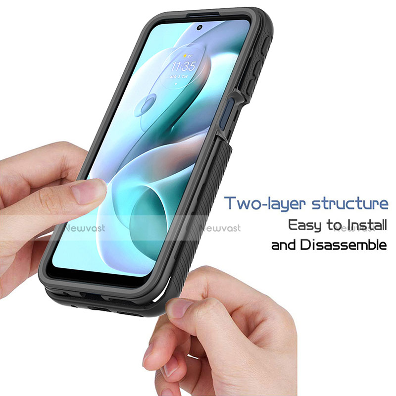 Silicone Transparent Frame Case Cover 360 Degrees for Motorola Moto G41