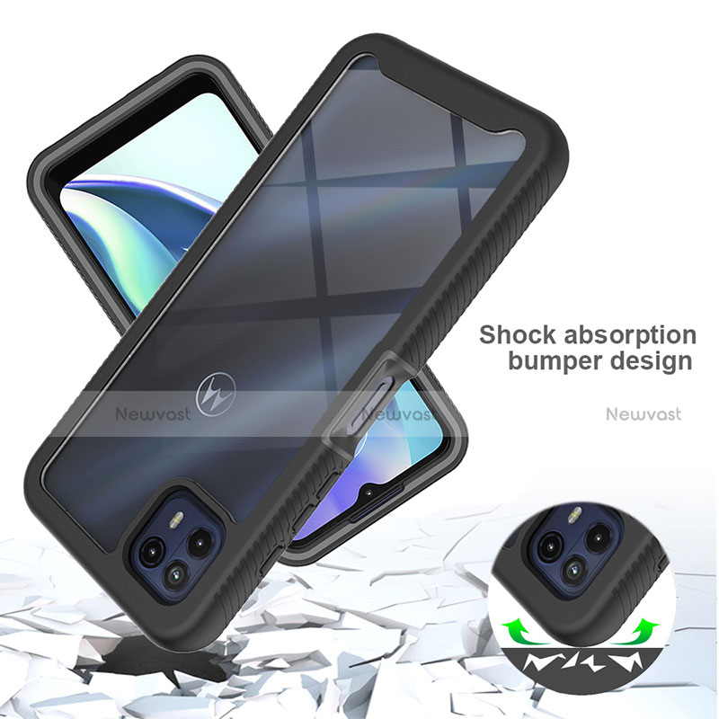 Silicone Transparent Frame Case Cover 360 Degrees for Motorola Moto G50 5G