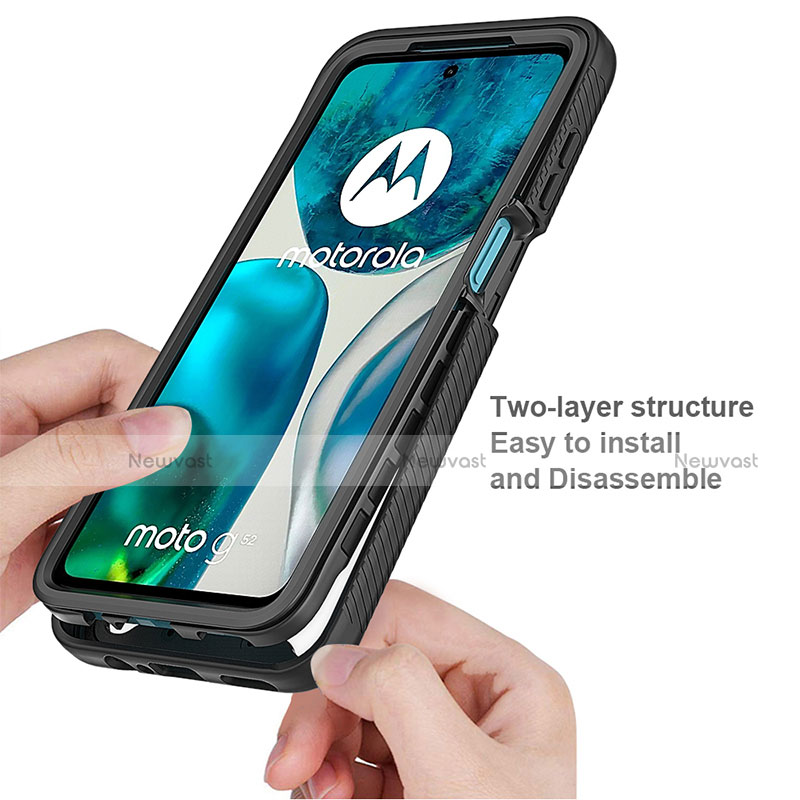 Silicone Transparent Frame Case Cover 360 Degrees for Motorola MOTO G52