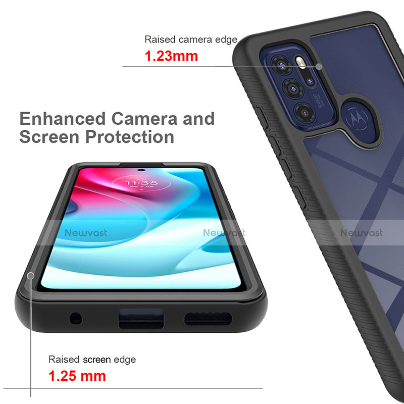 Silicone Transparent Frame Case Cover 360 Degrees for Motorola Moto G60s