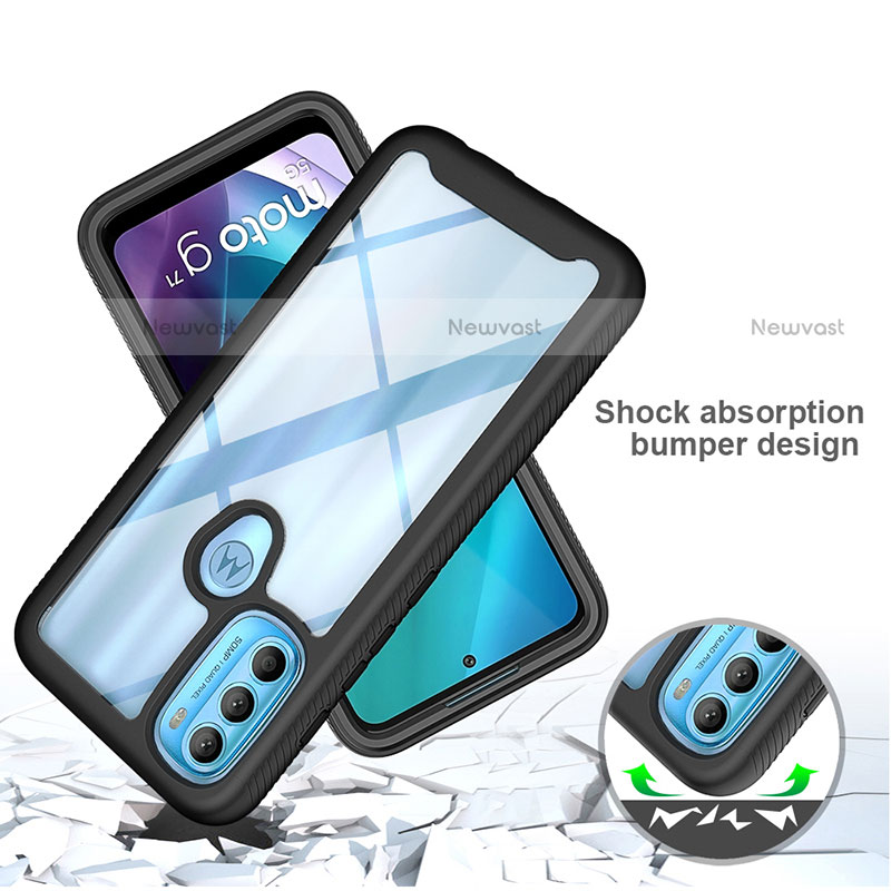 Silicone Transparent Frame Case Cover 360 Degrees for Motorola Moto G71 5G