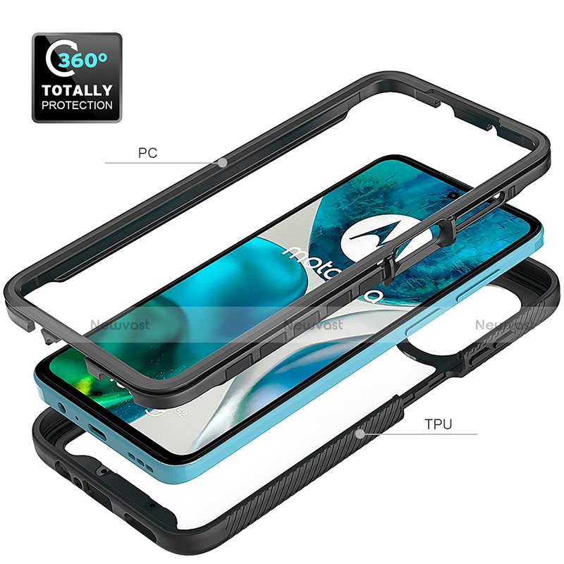 Silicone Transparent Frame Case Cover 360 Degrees for Motorola Moto G71s 5G
