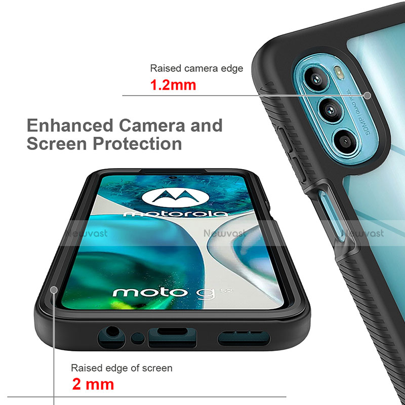 Silicone Transparent Frame Case Cover 360 Degrees for Motorola Moto G71s 5G