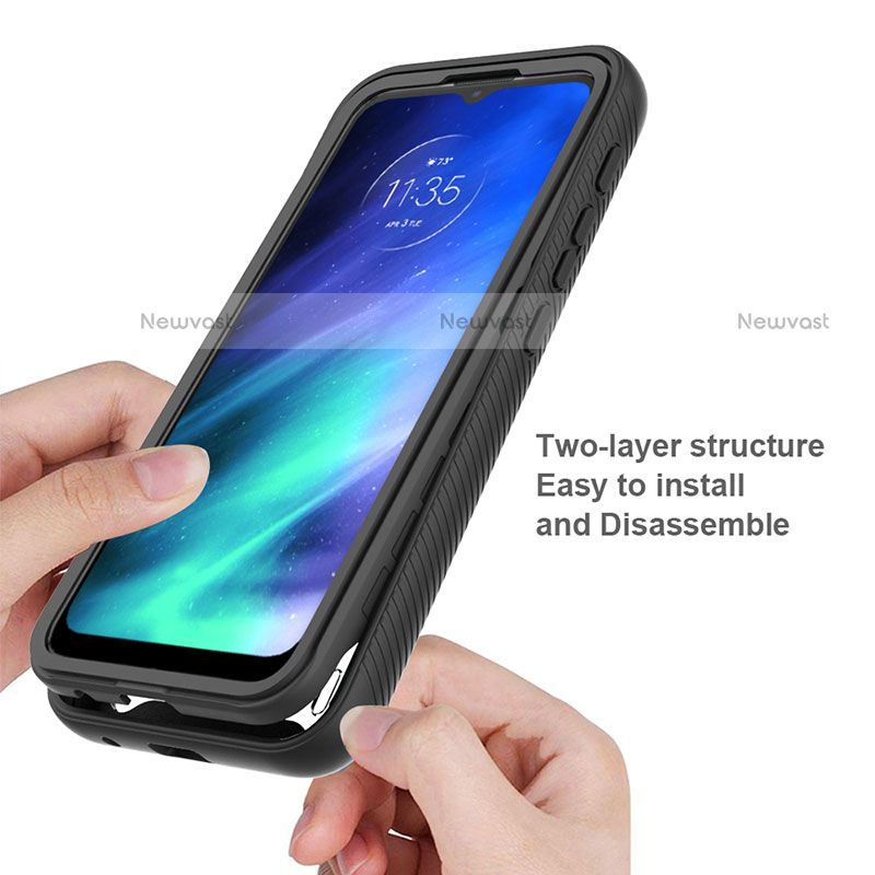 Silicone Transparent Frame Case Cover 360 Degrees for Motorola Moto One Fusion