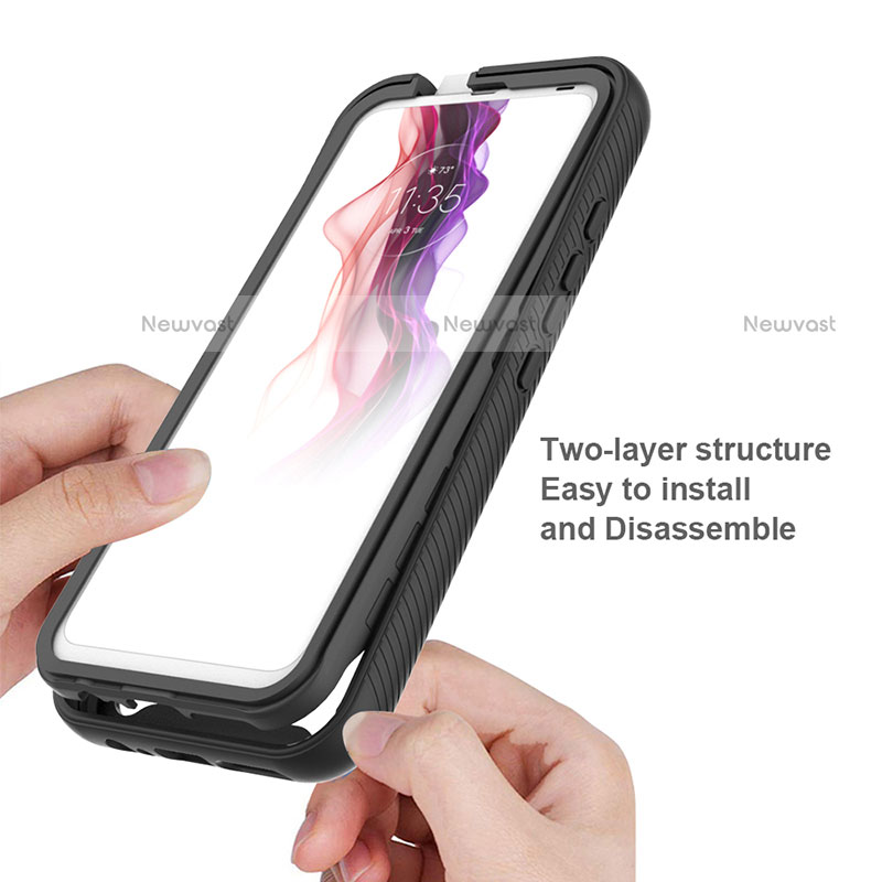 Silicone Transparent Frame Case Cover 360 Degrees for Motorola Moto One Fusion Plus