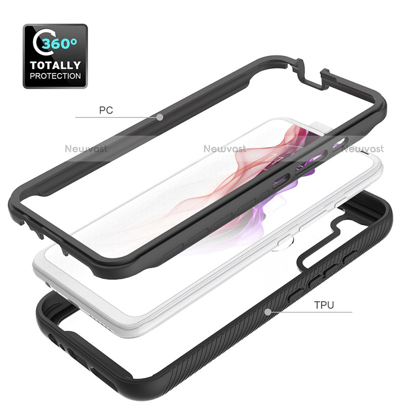 Silicone Transparent Frame Case Cover 360 Degrees for Motorola Moto One Fusion Plus