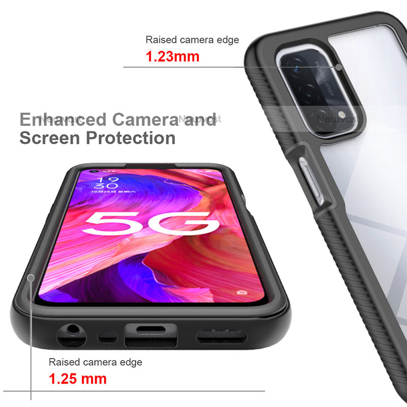 Silicone Transparent Frame Case Cover 360 Degrees for Oppo A54 4G