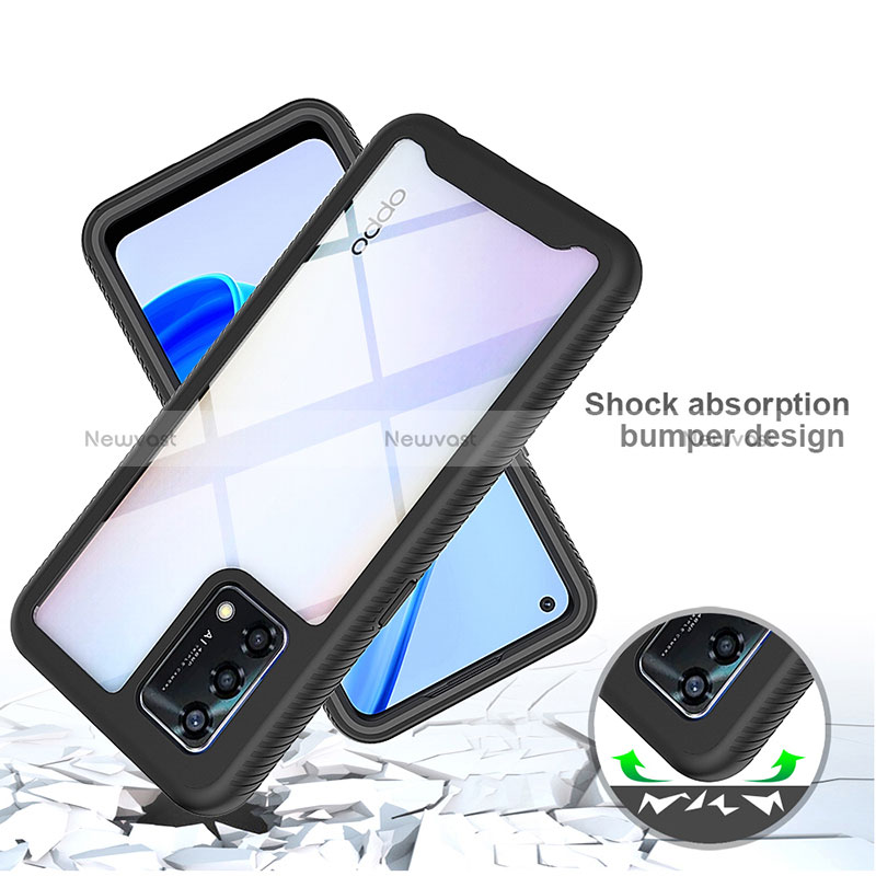 Silicone Transparent Frame Case Cover 360 Degrees for Oppo A95 4G