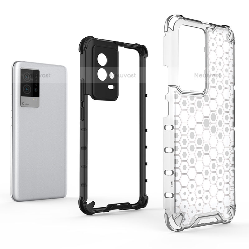 Silicone Transparent Frame Case Cover 360 Degrees for Vivo iQOO 8 5G