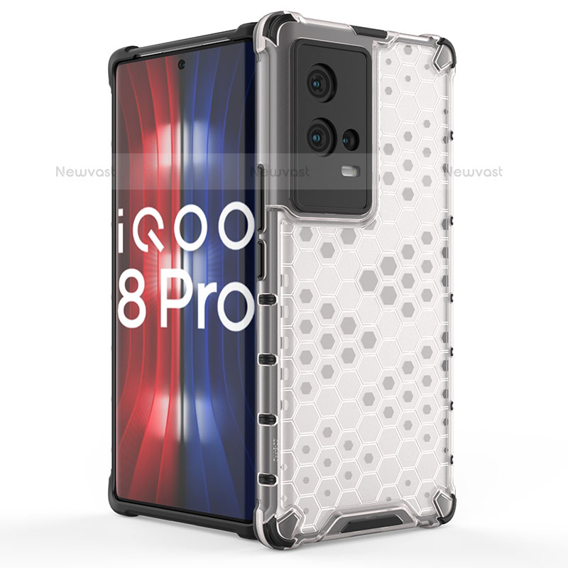 Silicone Transparent Frame Case Cover 360 Degrees for Vivo iQOO 8 Pro 5G