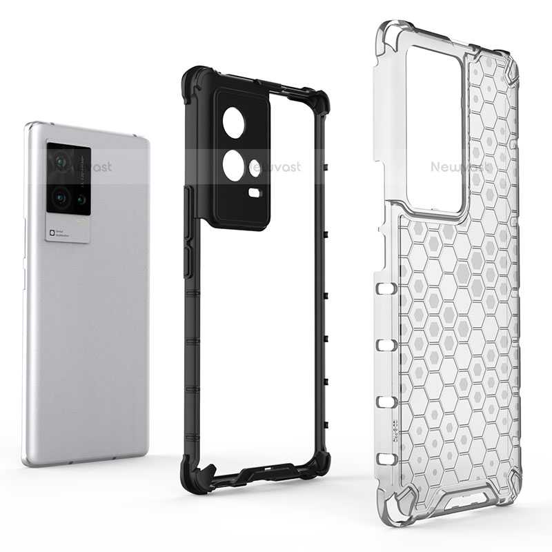 Silicone Transparent Frame Case Cover 360 Degrees for Vivo iQOO 8 Pro 5G