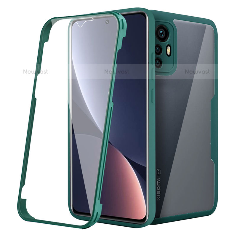 Silicone Transparent Frame Case Cover 360 Degrees for Xiaomi Mi 12S Pro 5G Green