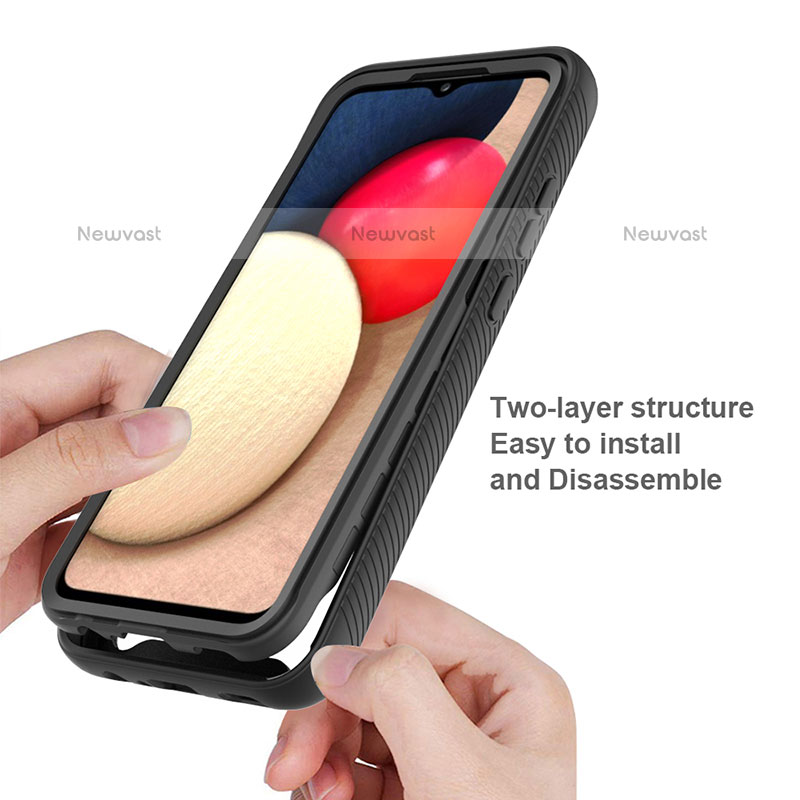 Silicone Transparent Frame Case Cover 360 Degrees JX1 for Samsung Galaxy A02s