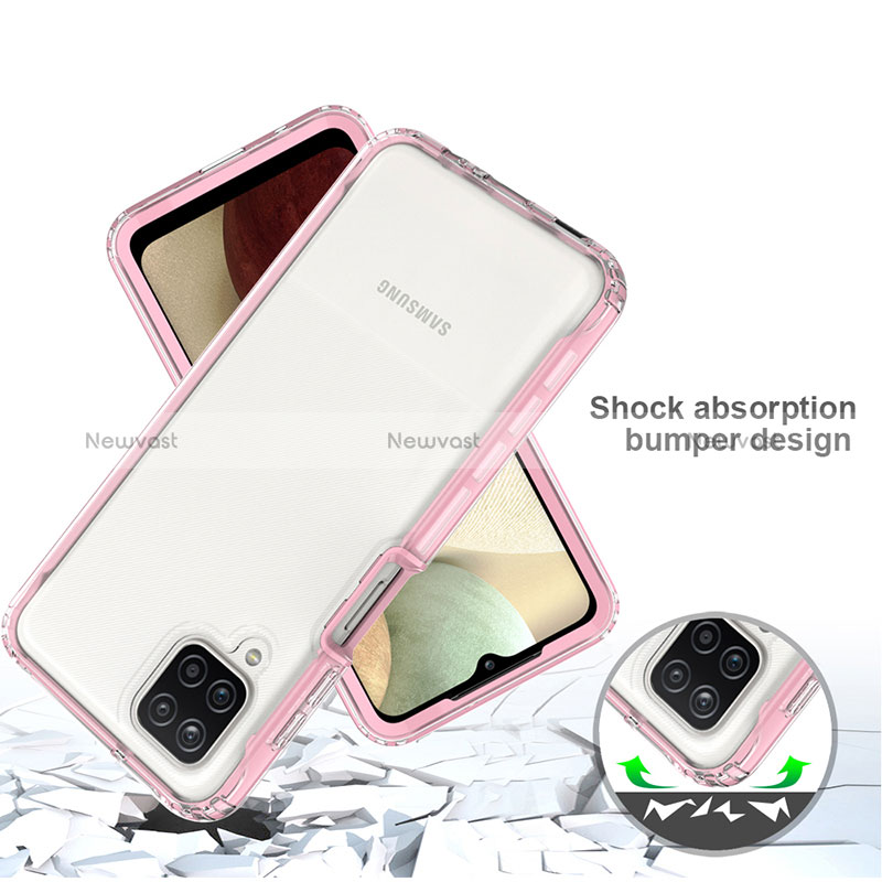 Silicone Transparent Frame Case Cover 360 Degrees JX1 for Samsung Galaxy A12 5G
