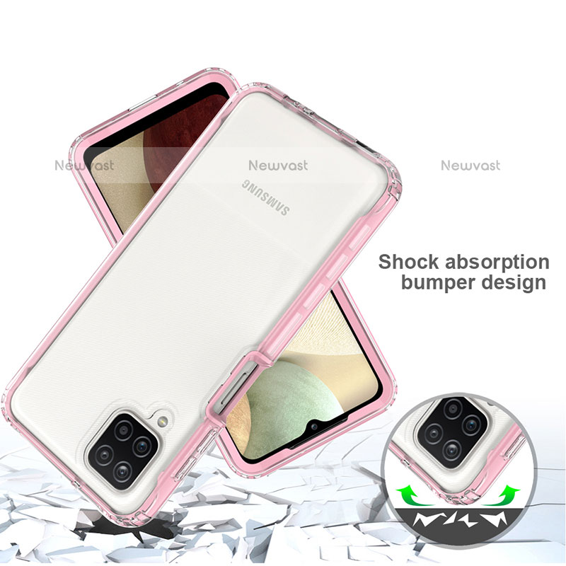Silicone Transparent Frame Case Cover 360 Degrees JX1 for Samsung Galaxy A12