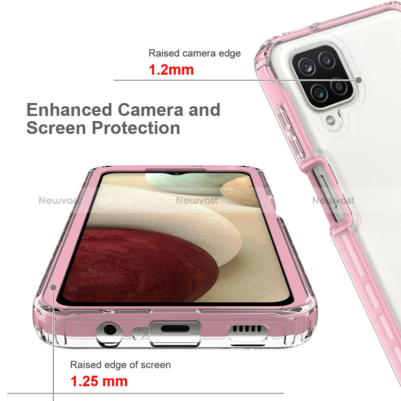 Silicone Transparent Frame Case Cover 360 Degrees JX1 for Samsung Galaxy A12 Nacho