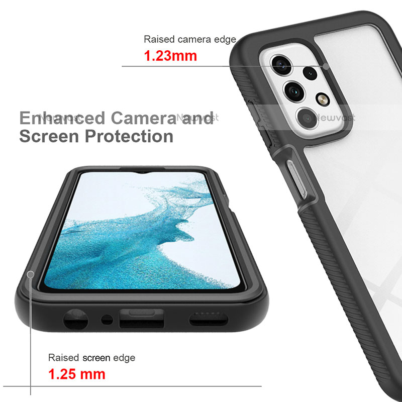 Silicone Transparent Frame Case Cover 360 Degrees JX1 for Samsung Galaxy A23 5G