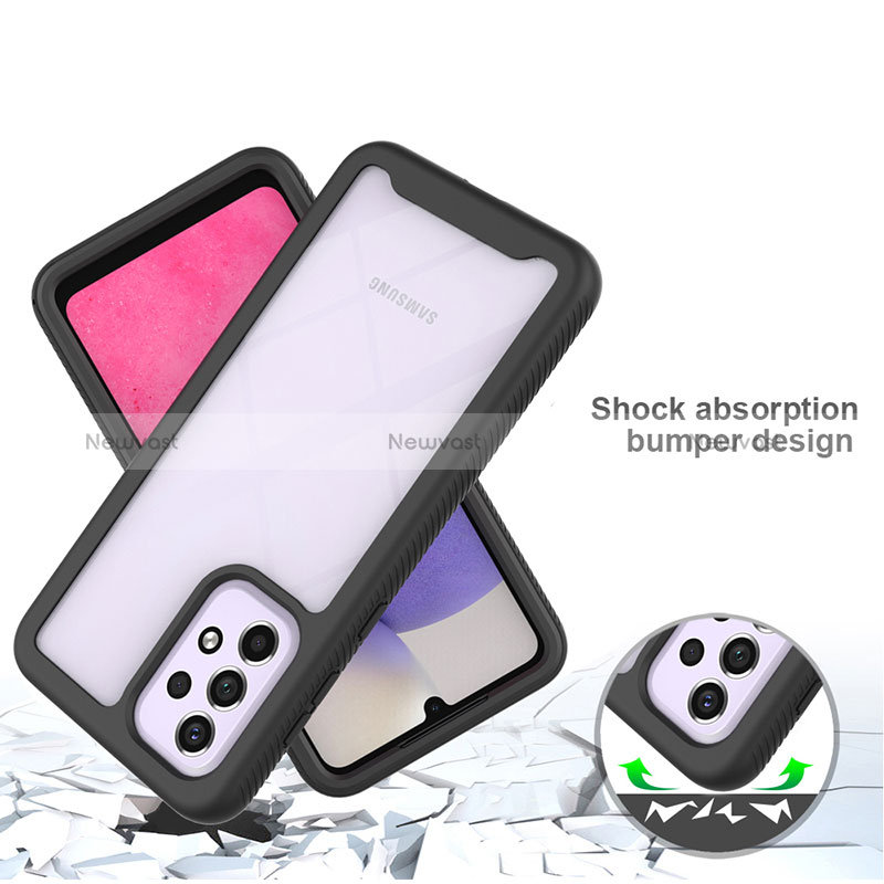 Silicone Transparent Frame Case Cover 360 Degrees JX1 for Samsung Galaxy A33 5G