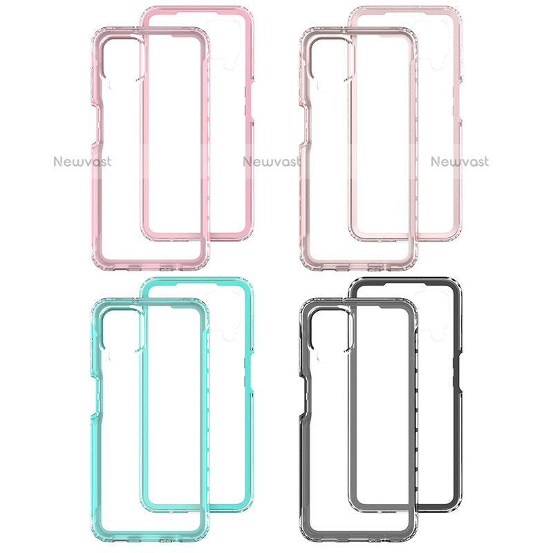 Silicone Transparent Frame Case Cover 360 Degrees JX1 for Samsung Galaxy F12