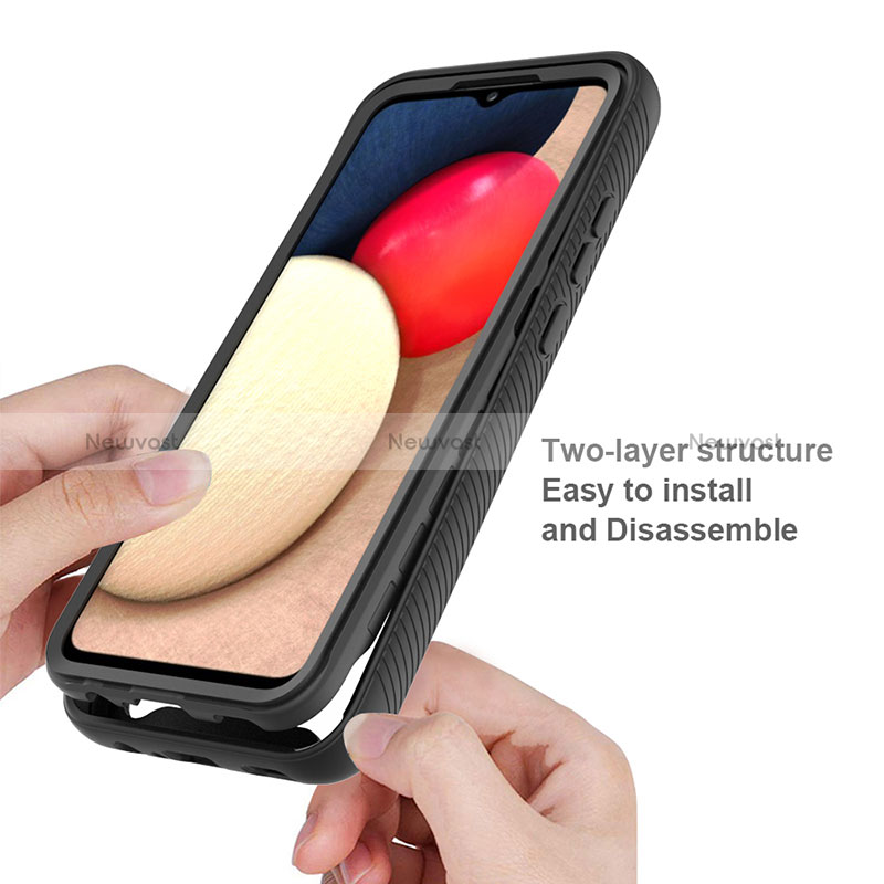 Silicone Transparent Frame Case Cover 360 Degrees JX1 for Samsung Galaxy M02s