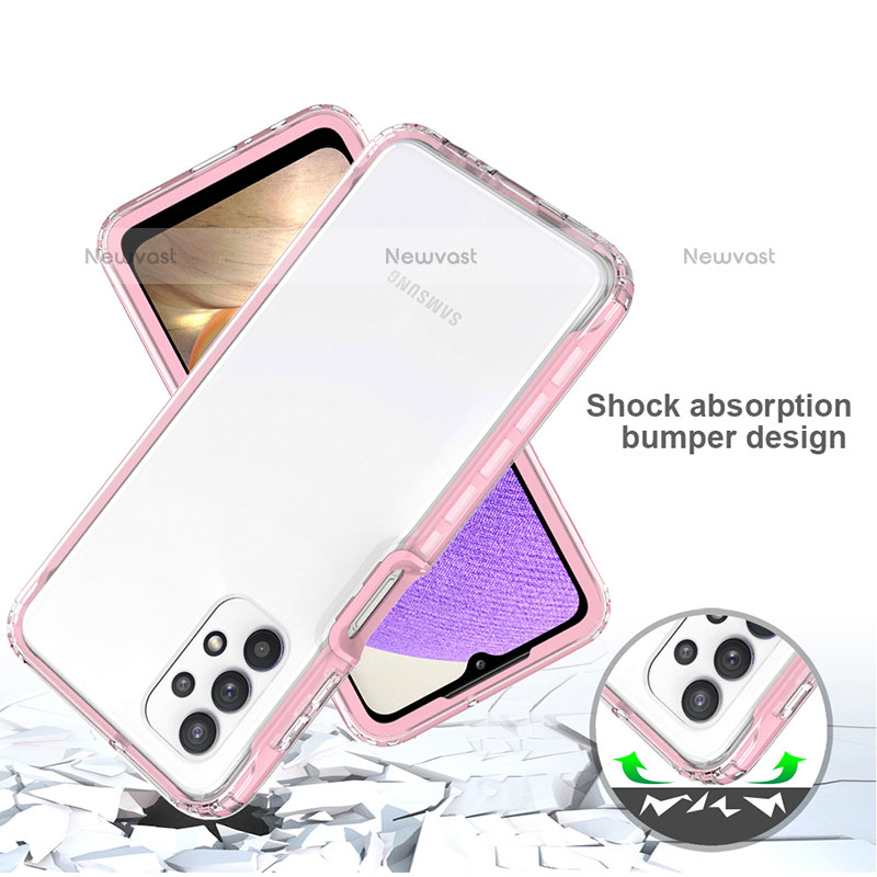 Silicone Transparent Frame Case Cover 360 Degrees JX1 for Samsung Galaxy M32 5G