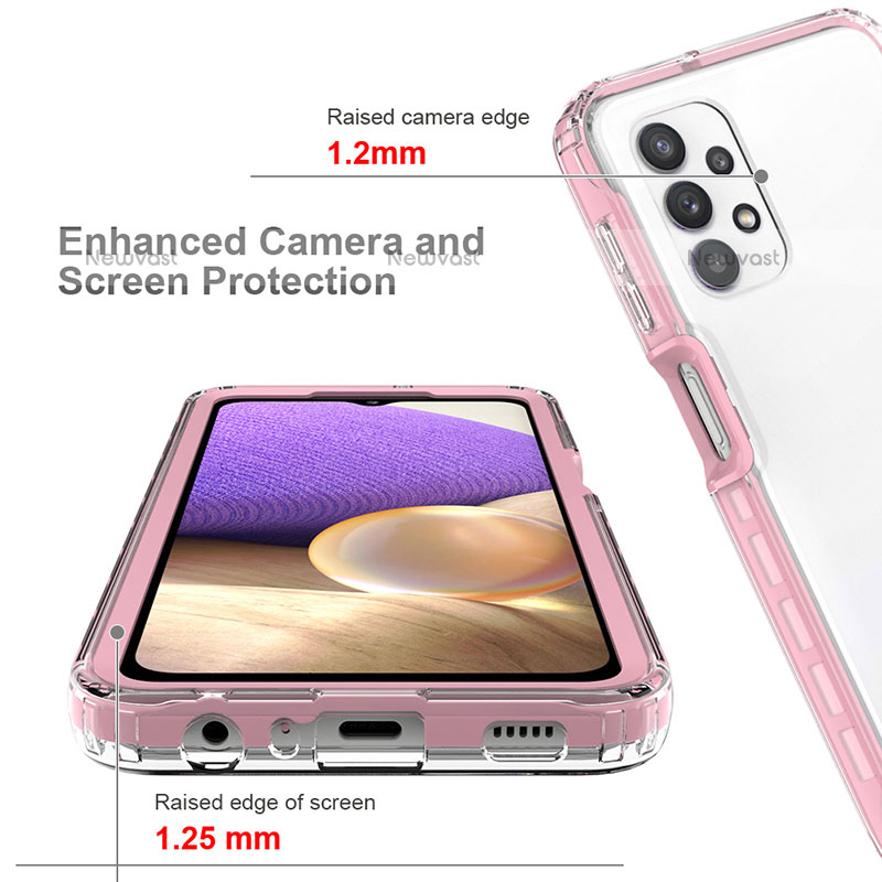 Silicone Transparent Frame Case Cover 360 Degrees JX1 for Samsung Galaxy M32 5G