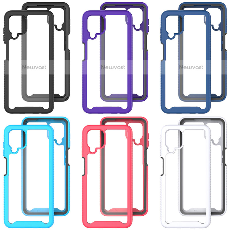 Silicone Transparent Frame Case Cover 360 Degrees JX2 for Samsung Galaxy A12