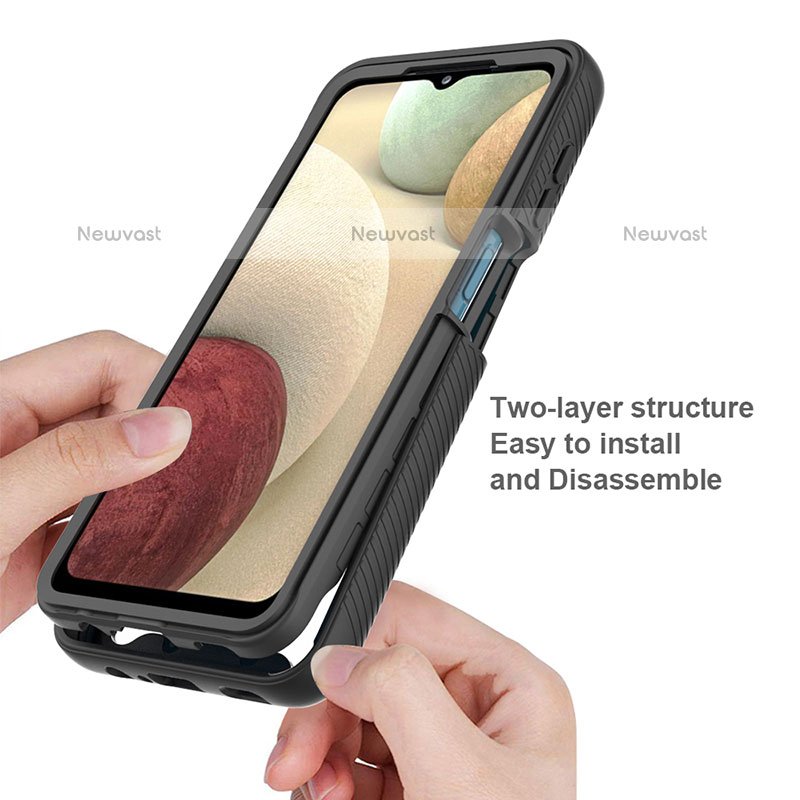 Silicone Transparent Frame Case Cover 360 Degrees JX2 for Samsung Galaxy A12