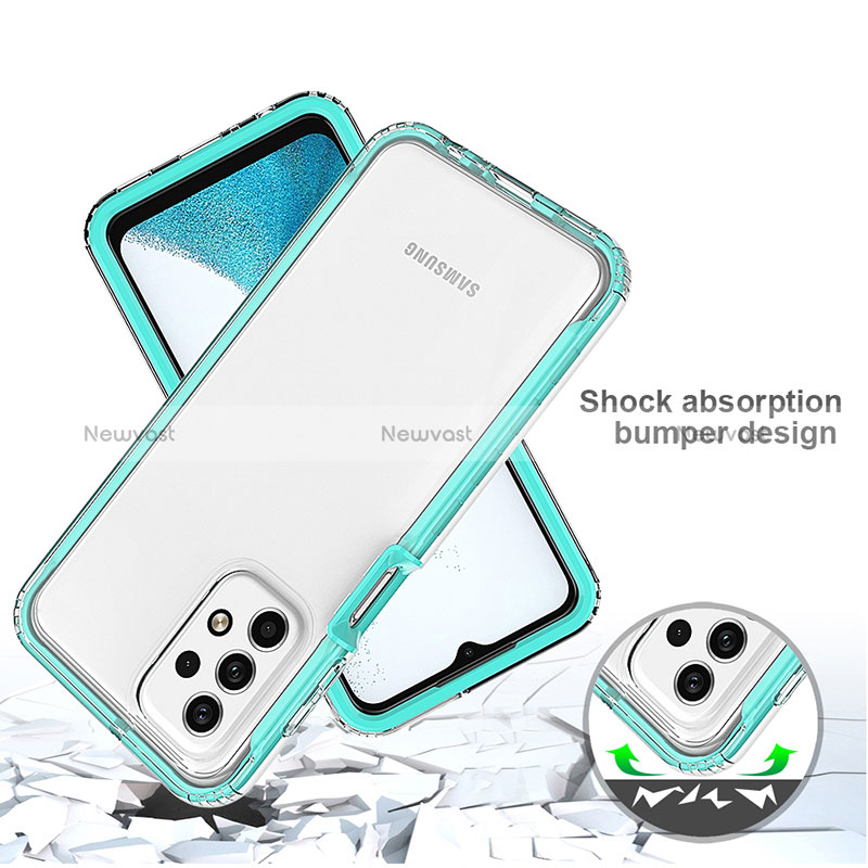 Silicone Transparent Frame Case Cover 360 Degrees JX2 for Samsung Galaxy A23 4G