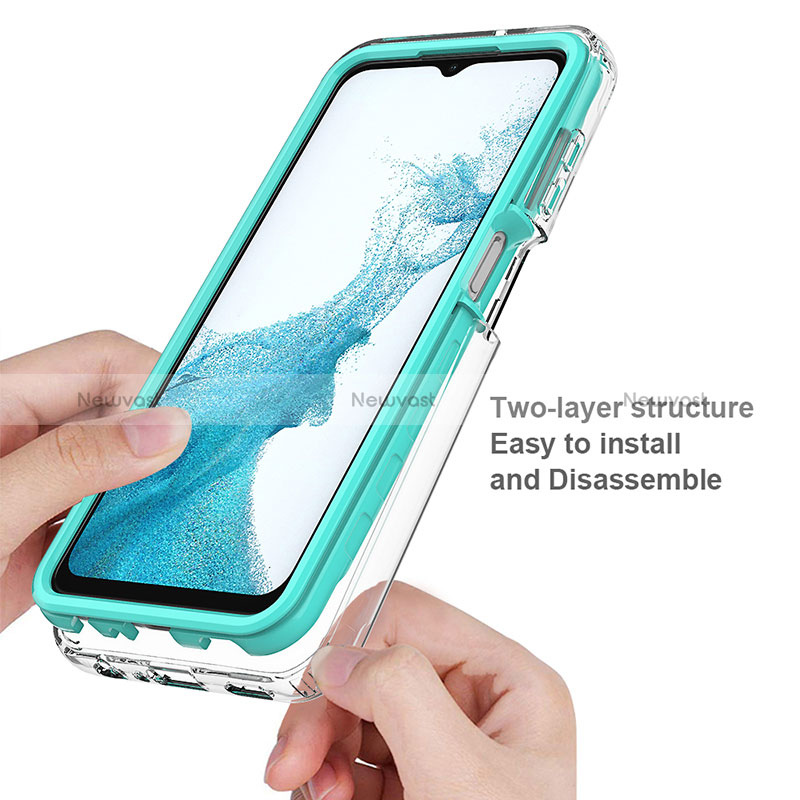 Silicone Transparent Frame Case Cover 360 Degrees JX2 for Samsung Galaxy A23 4G