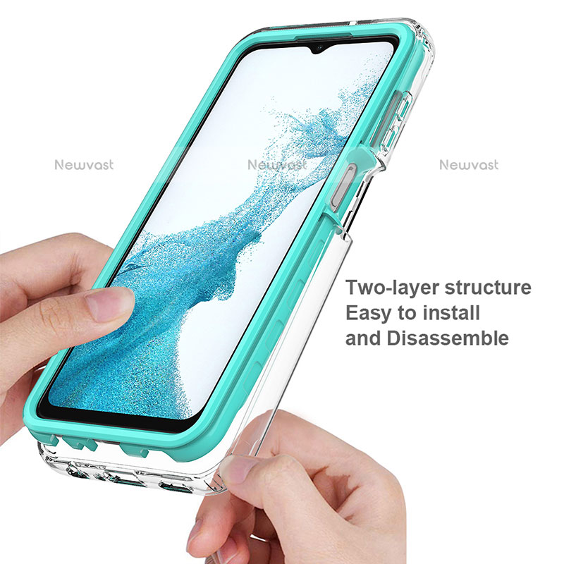 Silicone Transparent Frame Case Cover 360 Degrees JX2 for Samsung Galaxy A23 5G