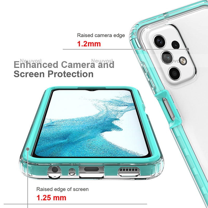 Silicone Transparent Frame Case Cover 360 Degrees JX2 for Samsung Galaxy A23 5G