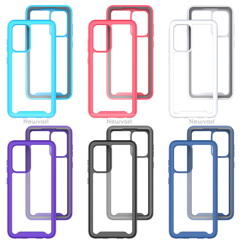 Silicone Transparent Frame Case Cover 360 Degrees JX2 for Samsung Galaxy A52 4G