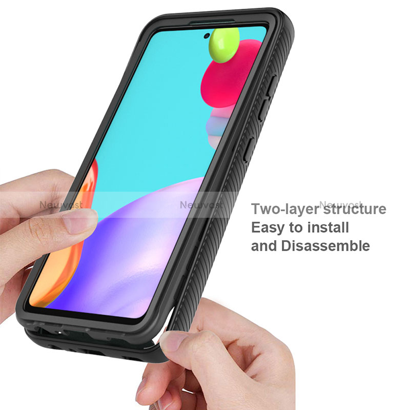 Silicone Transparent Frame Case Cover 360 Degrees JX2 for Samsung Galaxy A52 4G