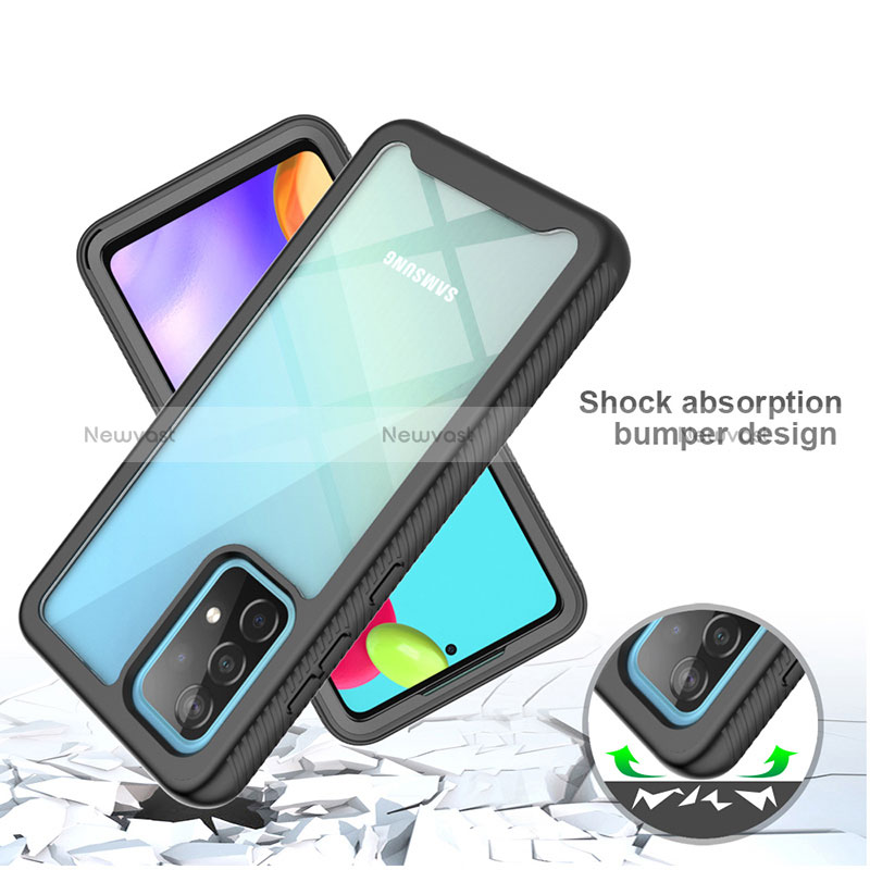 Silicone Transparent Frame Case Cover 360 Degrees JX2 for Samsung Galaxy A52 4G