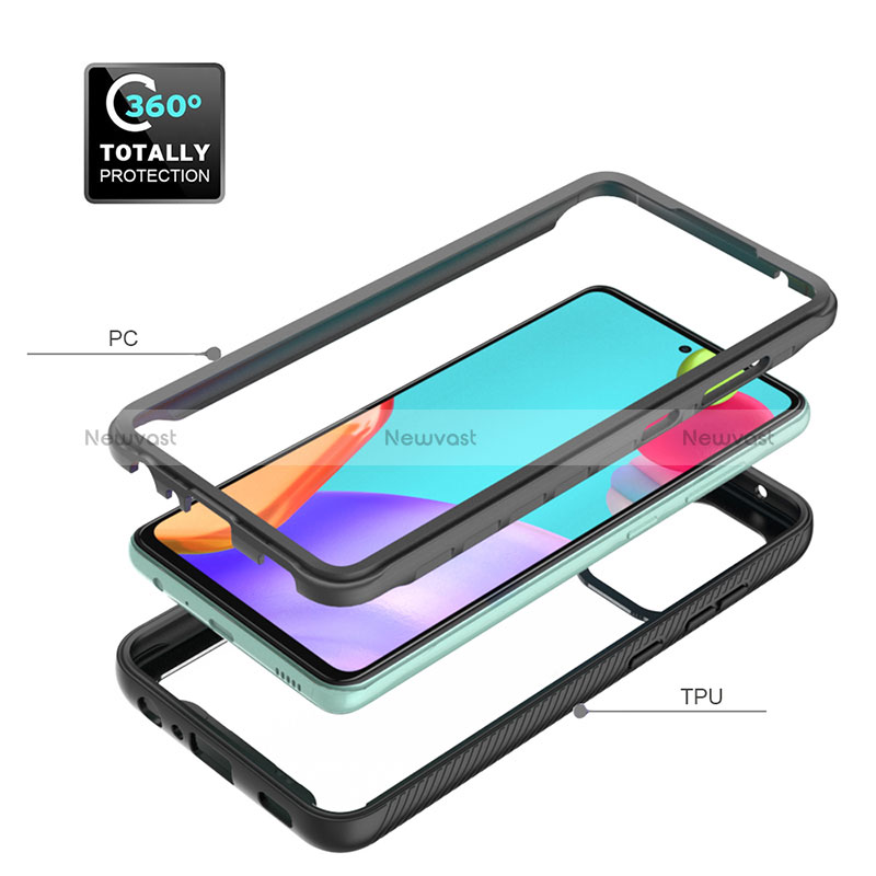 Silicone Transparent Frame Case Cover 360 Degrees JX2 for Samsung Galaxy A52 5G
